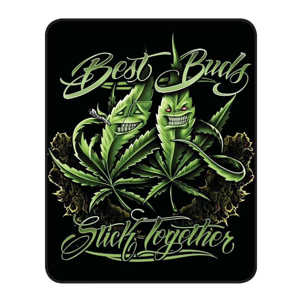 Pot Leaf Weed Lux Blanket Best Buds Stick Together Plush Mary Jane Friends 45x60